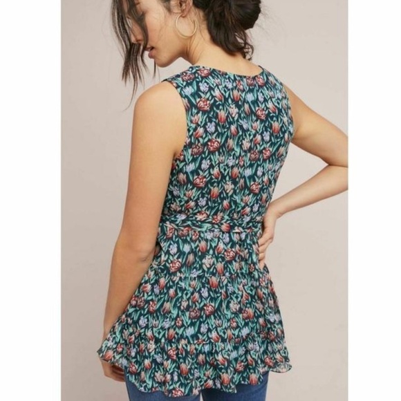 Ranna Gill Posie Embroidered floral Wrap Tie Waist Blouse - Picture 3 of 12